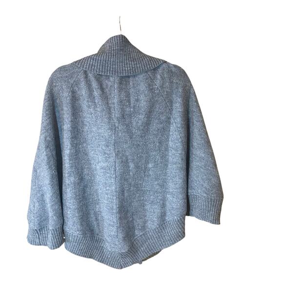 August Silk 100% Wool Poncho Sweater Gray Heather Cowl Neck NWT M - Picture 3 of 8